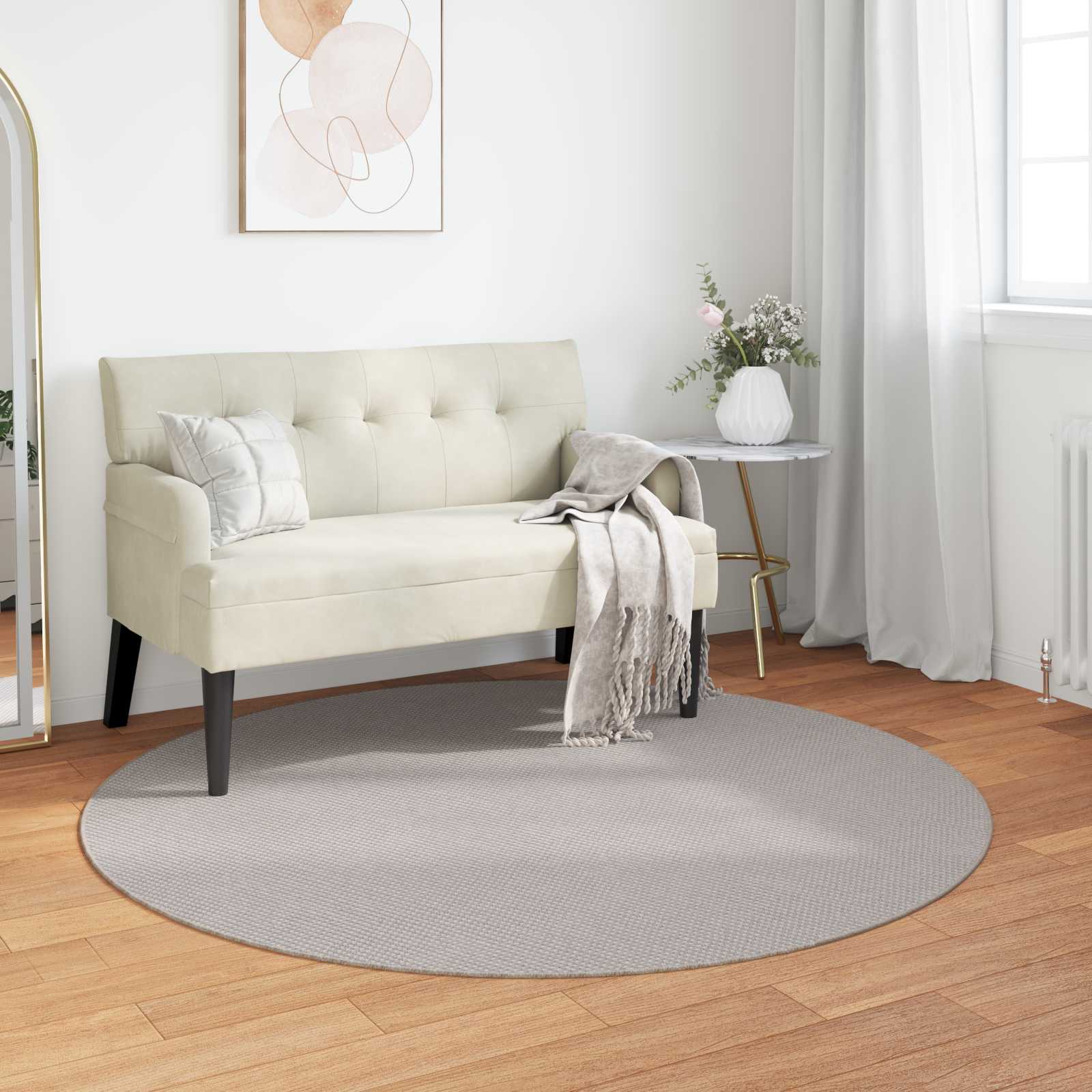 vidaXL Indoor Rug LUGO Cream Ø 160 CM Polyester 1