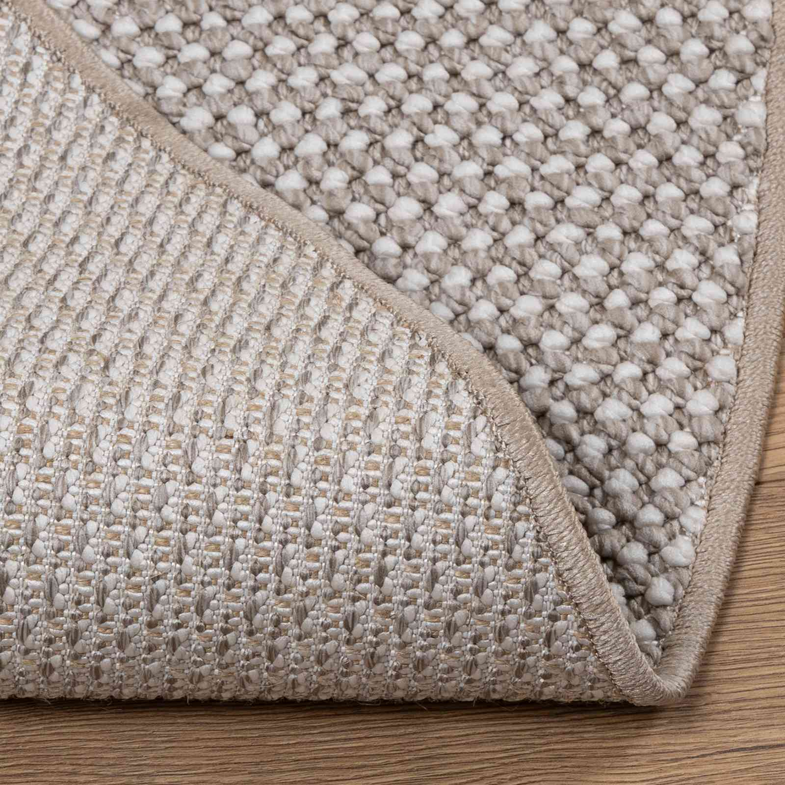 vidaXL Indoor Rug LUGO Cream and Taupe Ø 120 cm Polyester 4