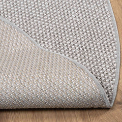 vidaXL Indoor Rug LUGO Cream and Grey Ø 120 CM Polyester 4