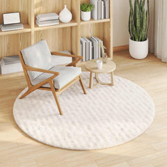 vidaXL Area Rugs Round SIROLO Cream Ø 120 CM Polyester 3