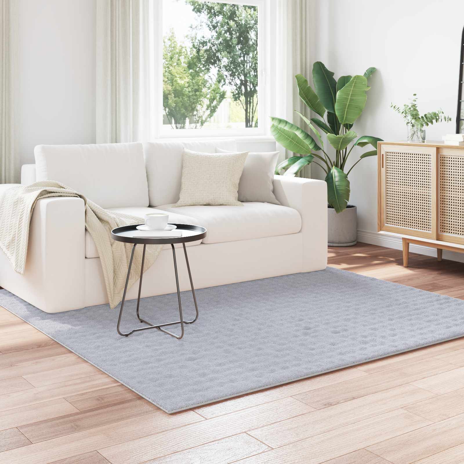 vidaXL Area Rugs Square SIROLO Grey 120 x 120 cm Polyester 1