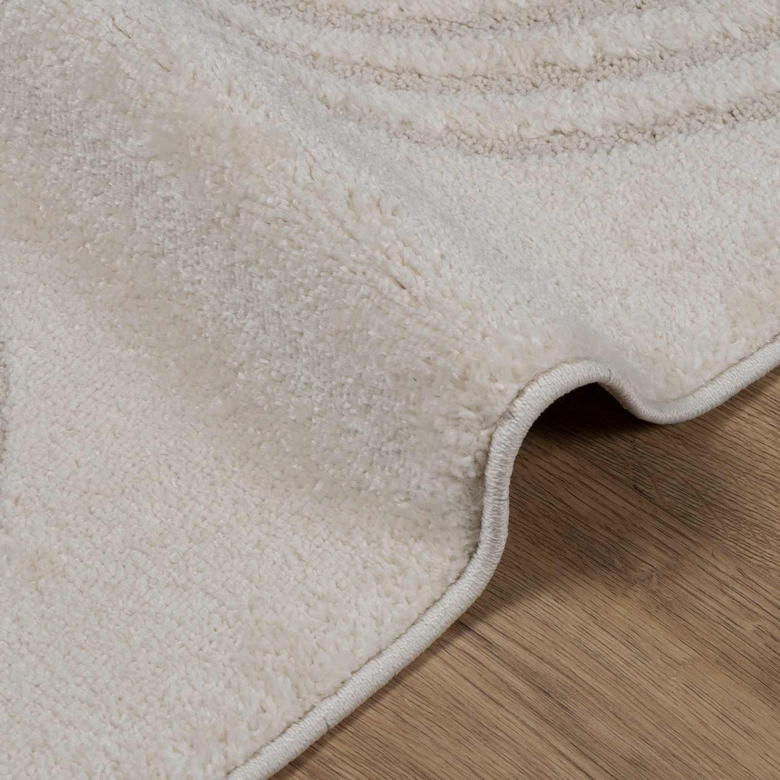 vidaXL Indoor Rug GALATI Cream 120 x 120 cm Polyester 5