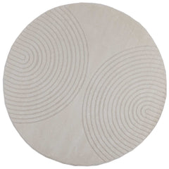 vidaXL Indoor Rug GALATI Cream Ø 160 CM Polyester 2