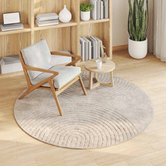 vidaXL Indoor Rug GALATI Beige Ø 160 CM Polyester 3