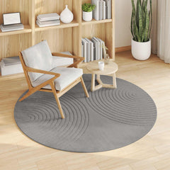 vidaXL Indoor Rug GALATI Grey Ø 120 CM Polyester 3