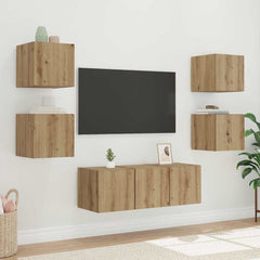 vidaXL TV Wall Cabinet 30.5 x 35 x 30 cm Artisian Oak Engineered Wood 6