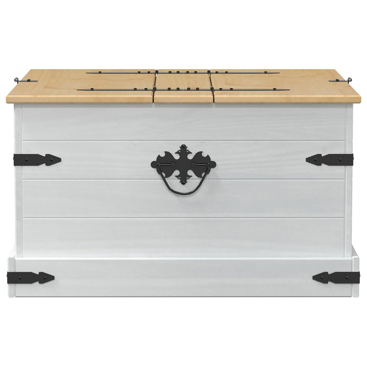 Storage Box "Corona" 78x78x45 cm Solid Wood Pine White