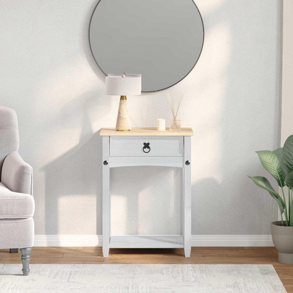 Console table 55 x 35 x 73 cm Solid Pine Wood White
