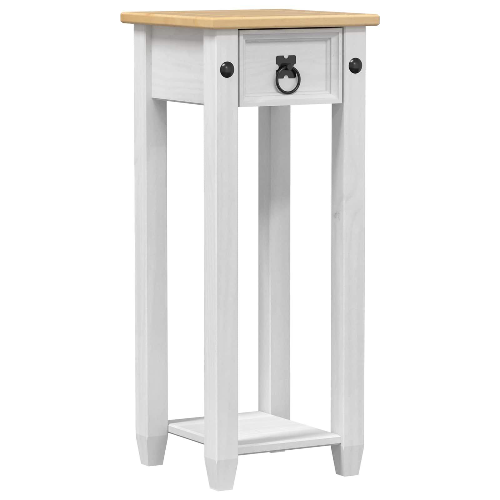 vidaXL Plant Stand White 30 x 30x 73 cm Solid Pine Wood 2