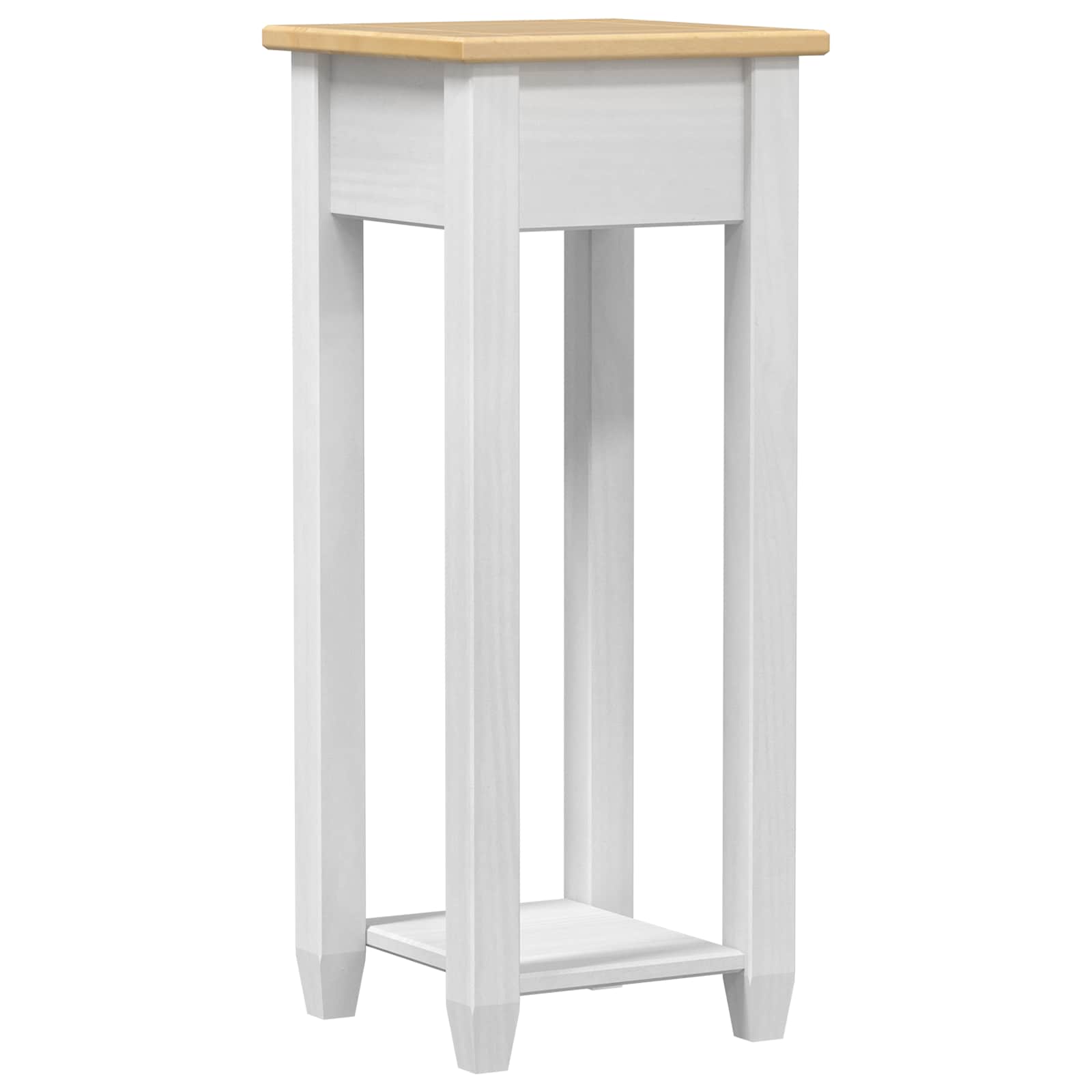 vidaXL Plant Stand White 30 x 30x 73 cm Solid Pine Wood 6