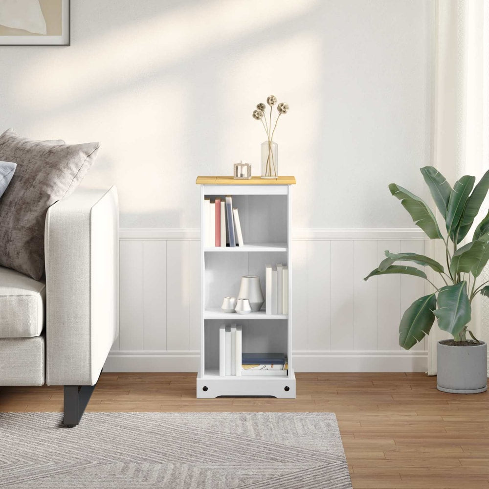 vidaXL Bookcase 46 x 29 x 100 cm Solid Pine Wood White 1