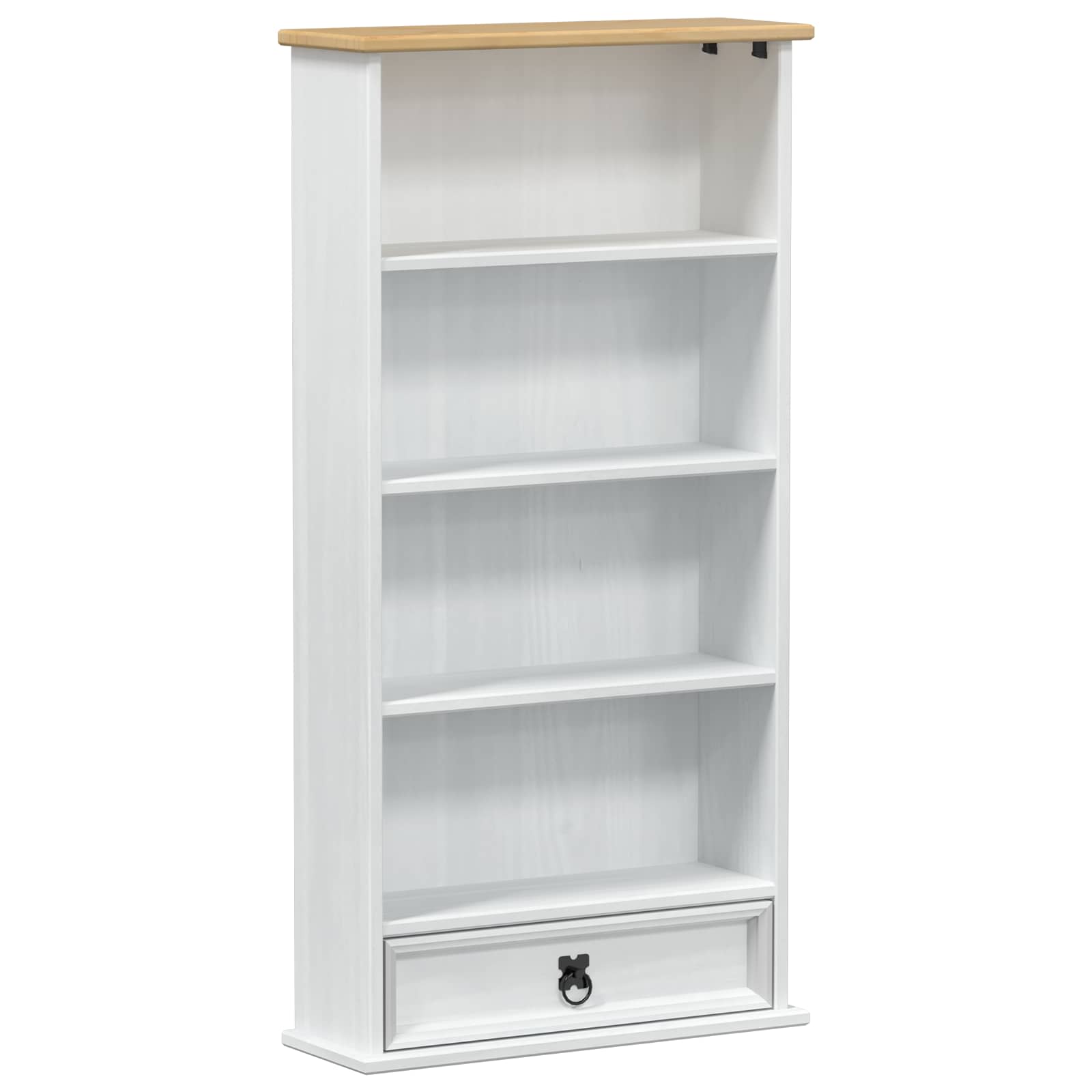 CD cabinet 52 x 17.5 x 103 cm Solid Pine Wood White