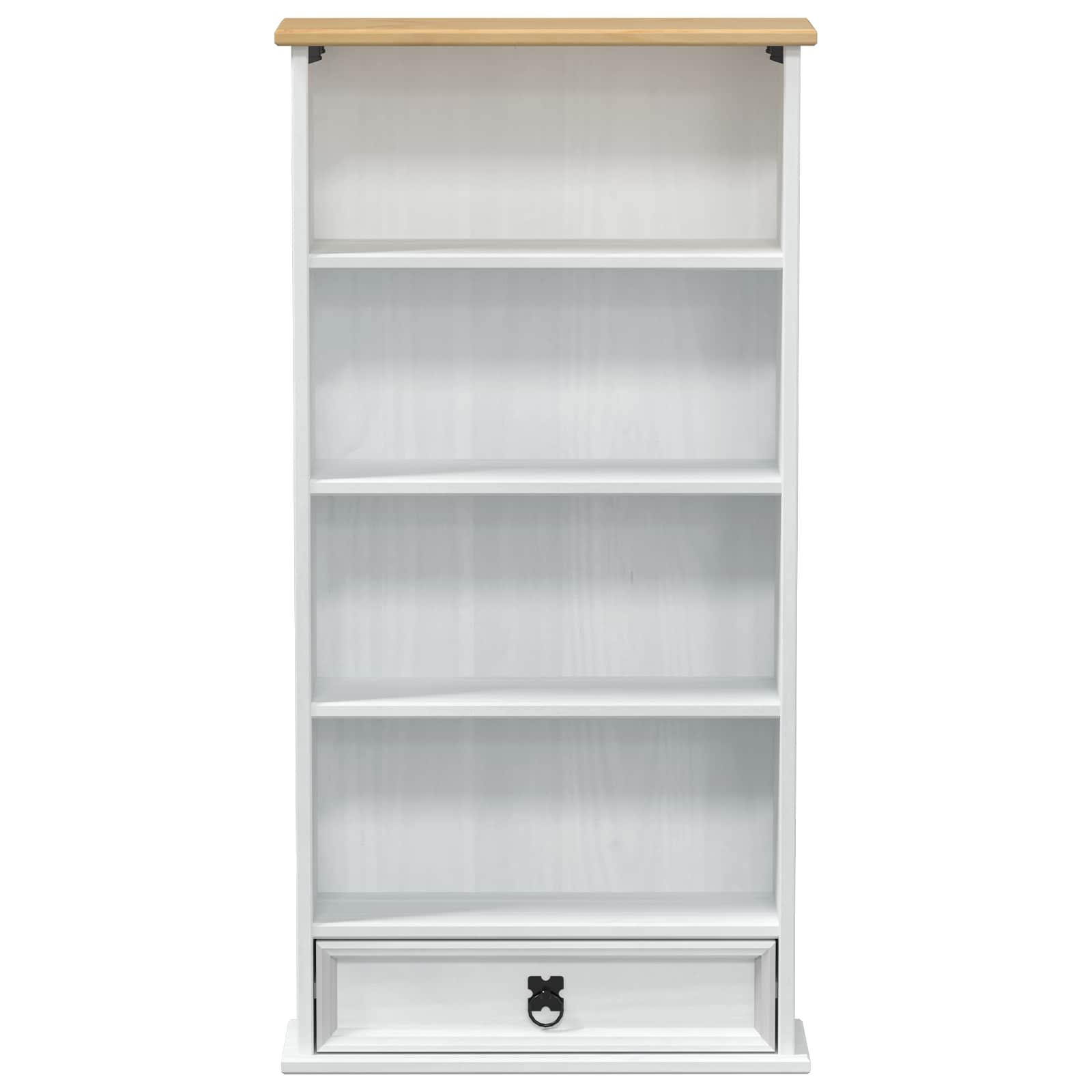CD cabinet 52 x 17.5 x 103 cm Solid Pine Wood White