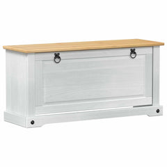 vidaXL Shoe Cabinet Corona White 99 x 32 x 49 cm Solid Pine Wood 2
