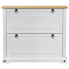 vidaXL Shoe Cabinet Corona White 99 x 32 x 85 cm Solid Pine Wood 4