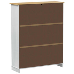 vidaXL Shoe Cabinet Corona White 99 x 32 x 122 cm Solid Pine Wood 6