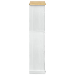 vidaXL Shoe Cabinet Corona White 99 x 32 x 138 cm Solid Pine Wood 5