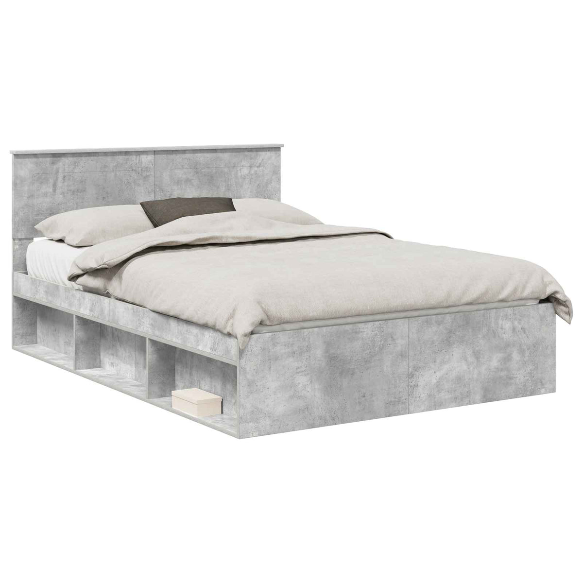 Bed Frame Headboard Engineered wood Concrete grey