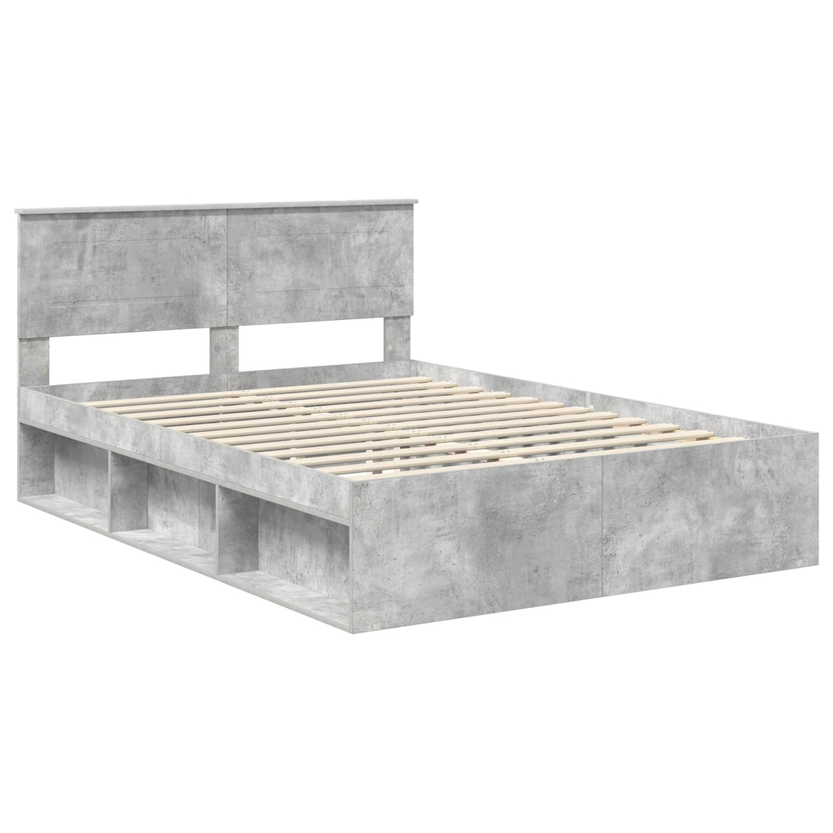 Bed Frame Headboard Engineered wood Concrete grey