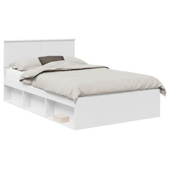 Bed Frame with Headboard 120 x 200 cm Engineered wood White
