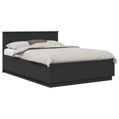 vidaXL Bed Frame with Headboard Black 150 x 200 cm Engineered Wood 2