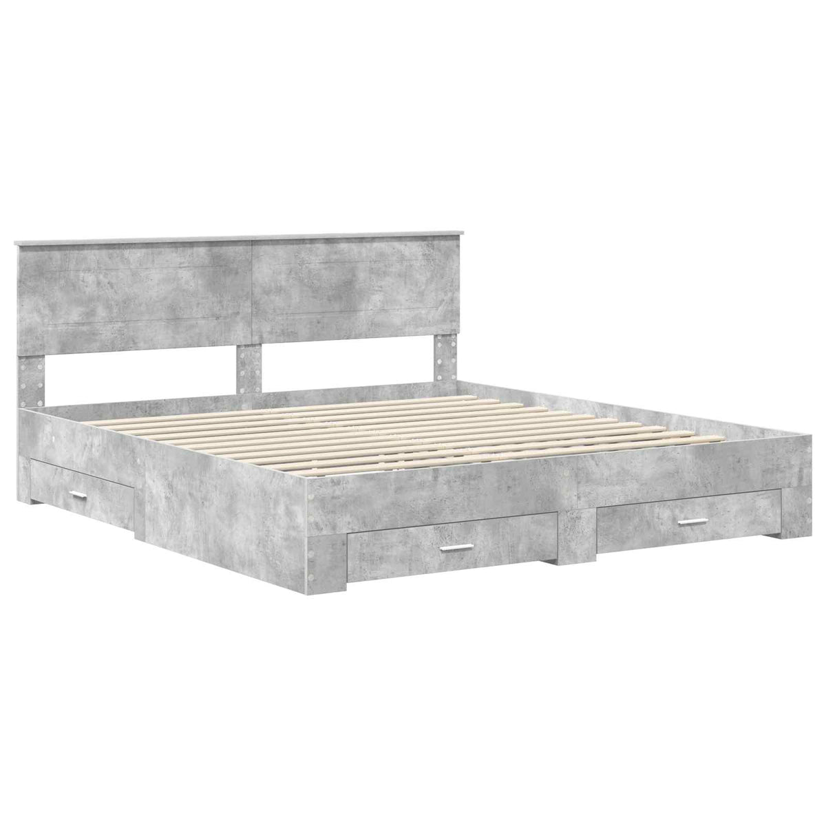 Bed Frame Engineered Wood Length 200 cm Concrete Grey 200 cm