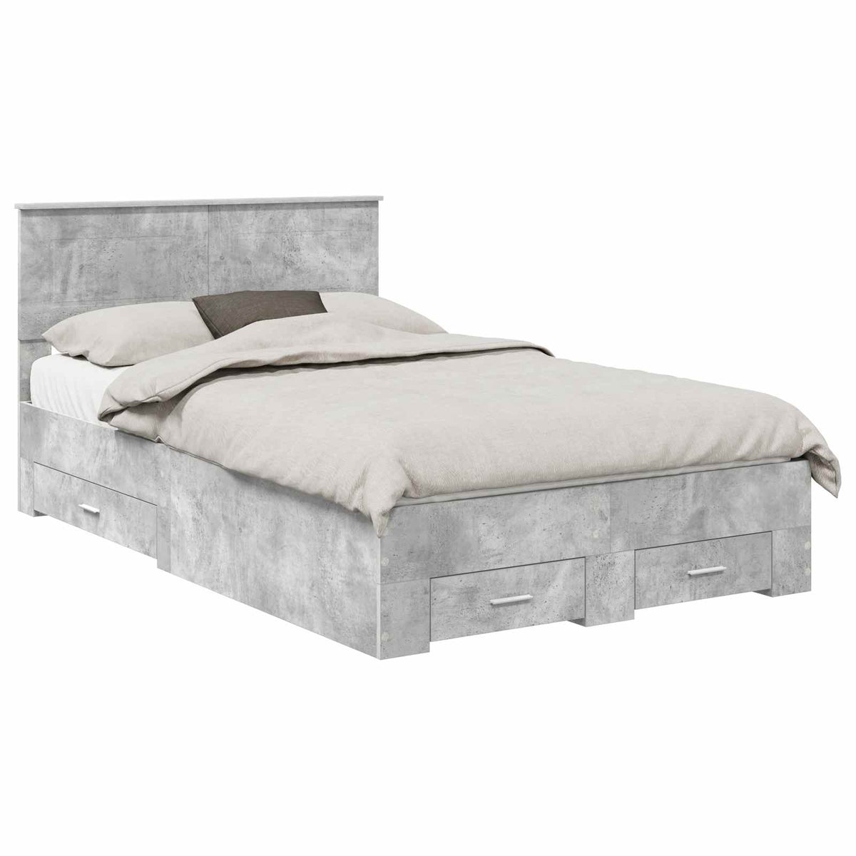 Bed Frame Engineered Wood Concrete grey