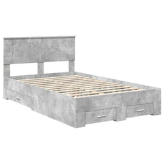 Bed Frame Engineered Wood Concrete grey
