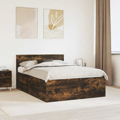 Bed Frame Engineered Wood Length 200 cm Smoked Oak 150 cm