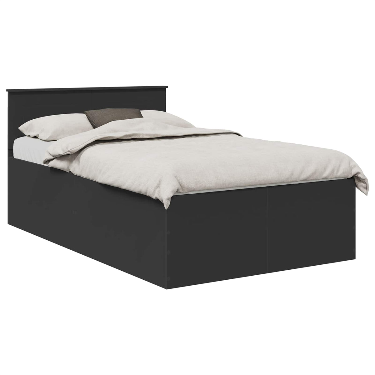 Bed Frame Engineered Wood Black