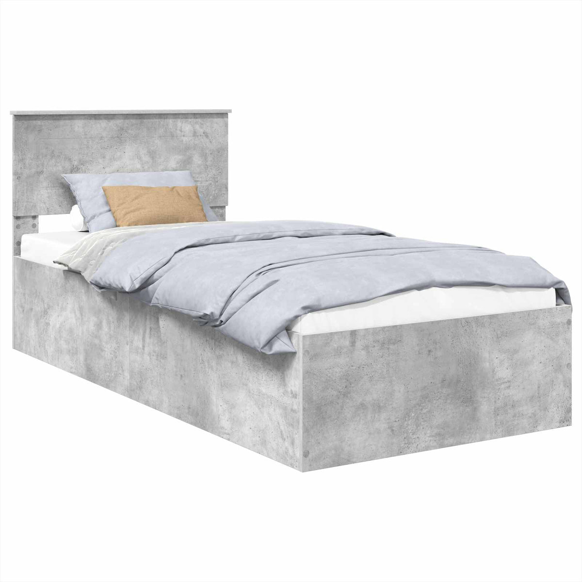 Bed Frame Engineered Wood Length 200 cm Concrete grey 100 cm