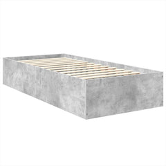 Bed Frame Engineered Wood Length 200 cm Concrete grey 100 cm