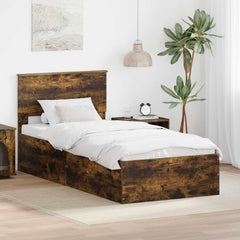 Bed Frame Engineered Wood Length 200 cm Smoked oak 100 cm