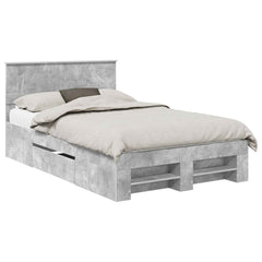 Bed Frame Engineered Wood Concrete grey