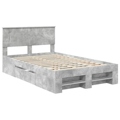 Bed Frame Engineered Wood Concrete grey