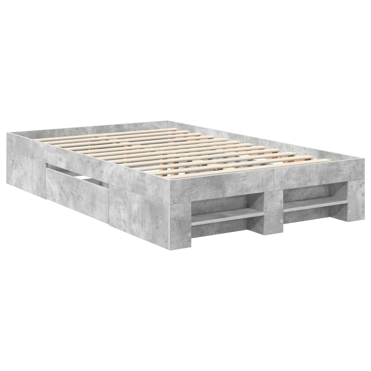 Bed Frame Engineered Wood Concrete grey