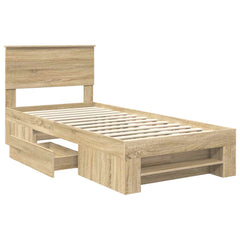 Bed Frame 75 x 190 cm Engineered Wood Sonoma oak