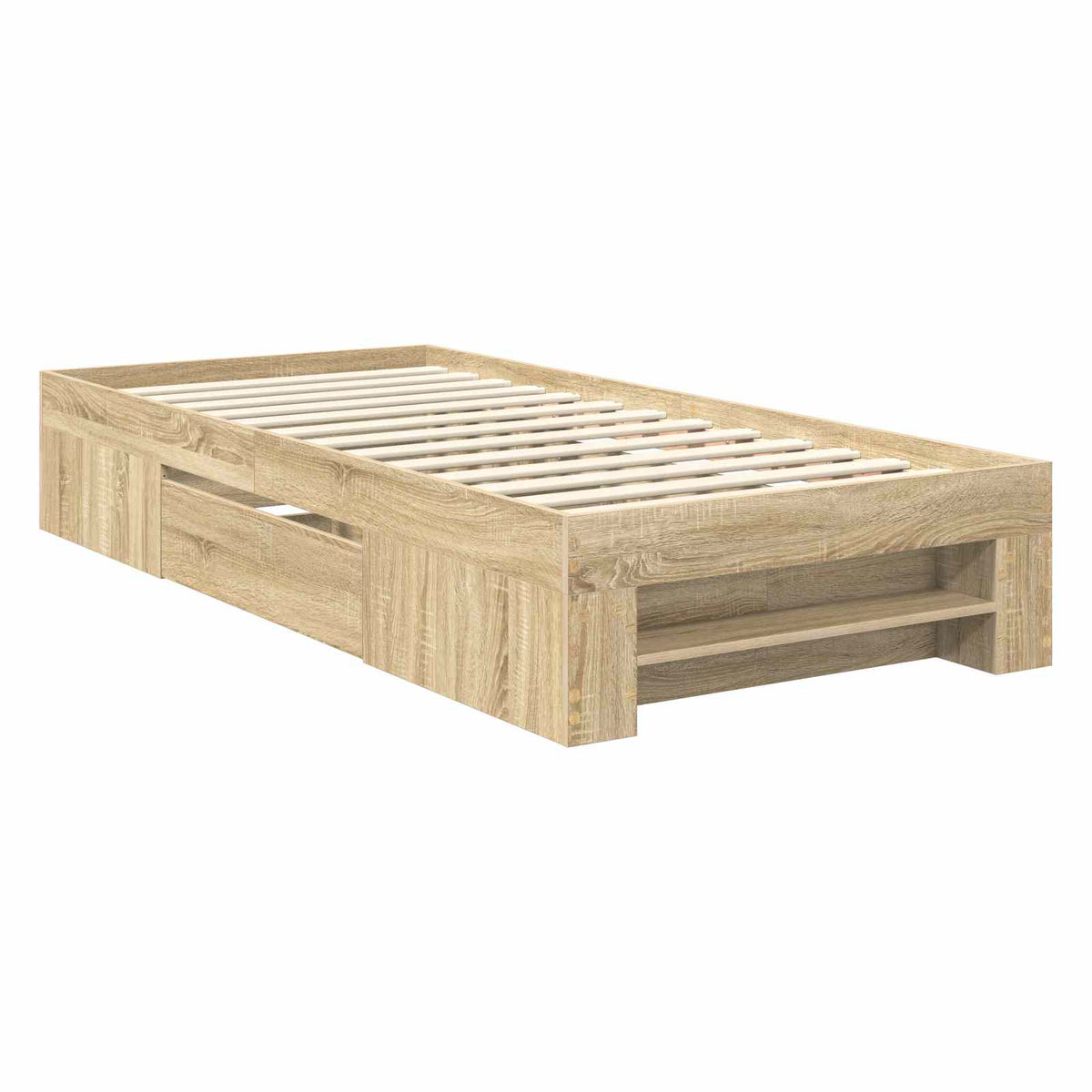 Bed Frame 75 x 190 cm Engineered Wood Sonoma oak