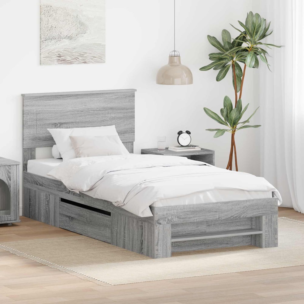 Bed Frame Engineered Wood Grey sonoma