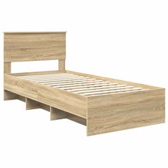 Bed Frame 75 x 190 cm Engineered Wood Sonoma oak