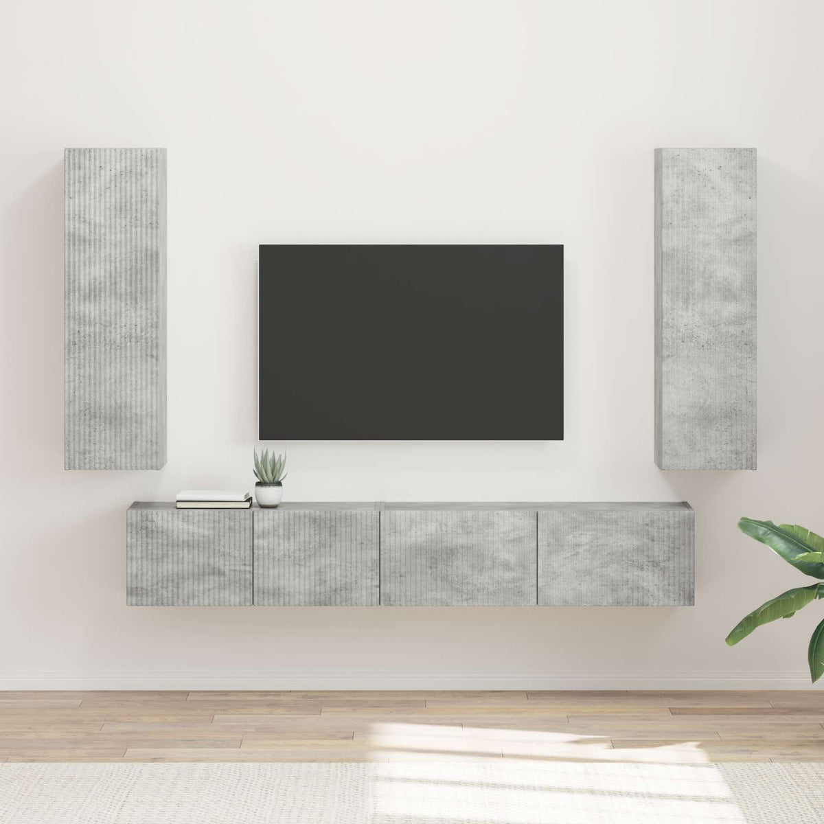 TV Cabinet Set 3 pcs 29.5 x 31 x 100 cm Concrete grey
