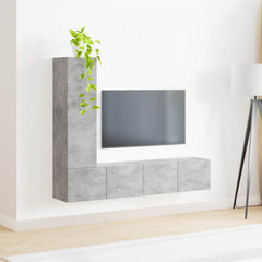 TV Cabinet Set 3 pcs Engineered Wood Concrete grey