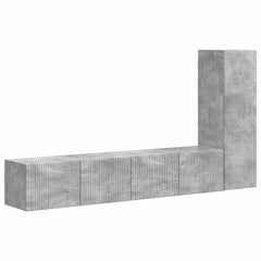 TV Cabinet Set 3 pcs Engineered Wood Concrete grey