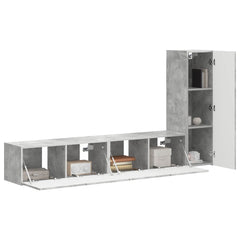 TV Cabinet Set 3 pcs Engineered Wood Concrete grey