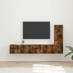 TV Cabinet Set 3 pcs Engineered Wood Smoked oak