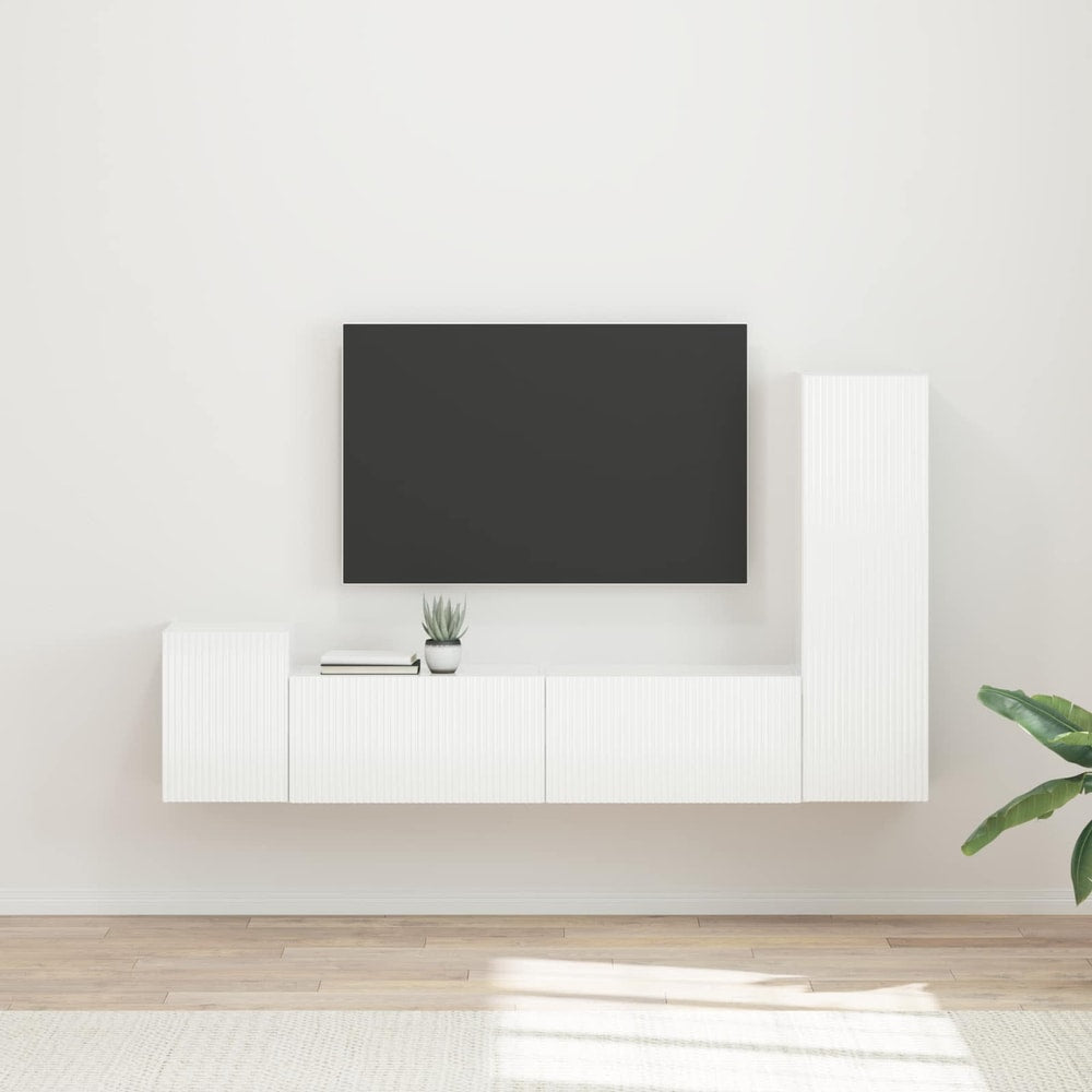 TV Cabinet Set 4 pcs 30 x 31 x 100 cm High gloss white