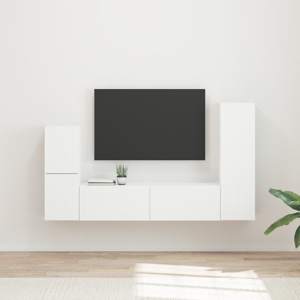 TV Cabinet Set 4 pcs 30 x 31 x 100 cm White