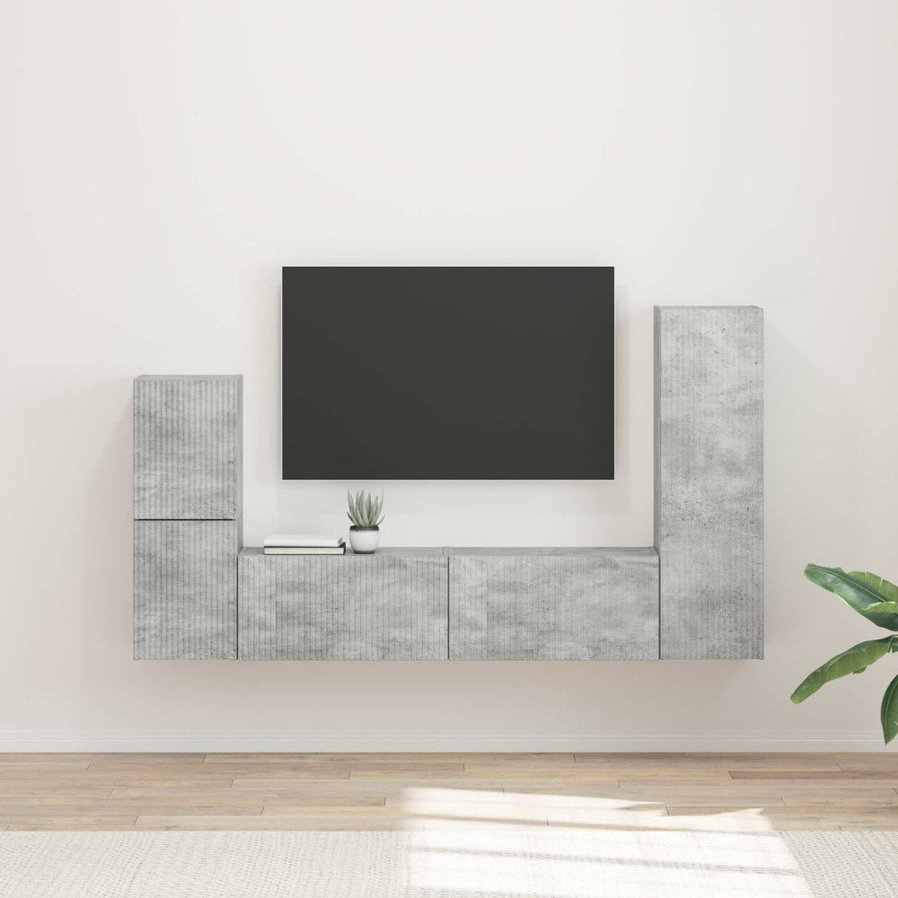 TV Cabinet Set 4 pcs 30 x 31 x 100 cm Concrete grey