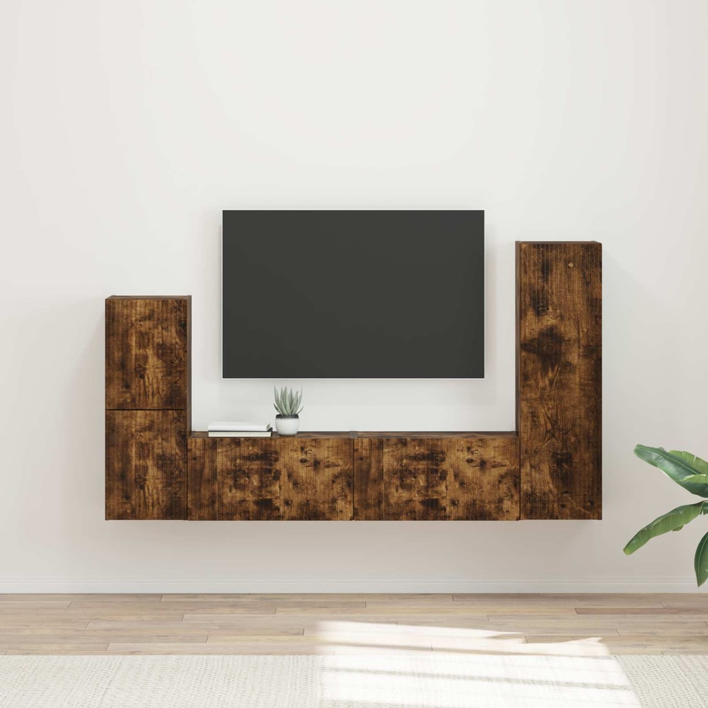 TV Cabinet Set 4 pcs 30 x 31 x 100 cm Smoked oak