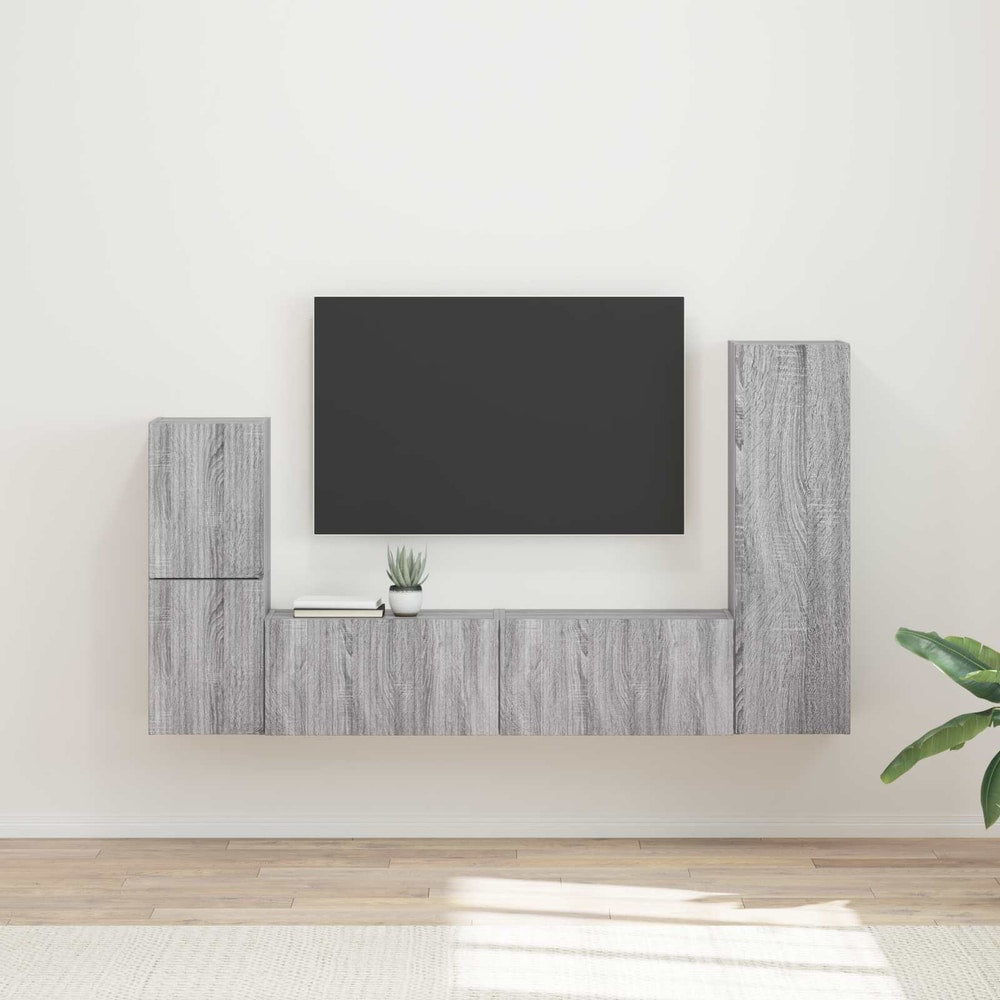 TV Cabinet Set 4 pcs 30 x 31 x 100 cm Grey sonoma